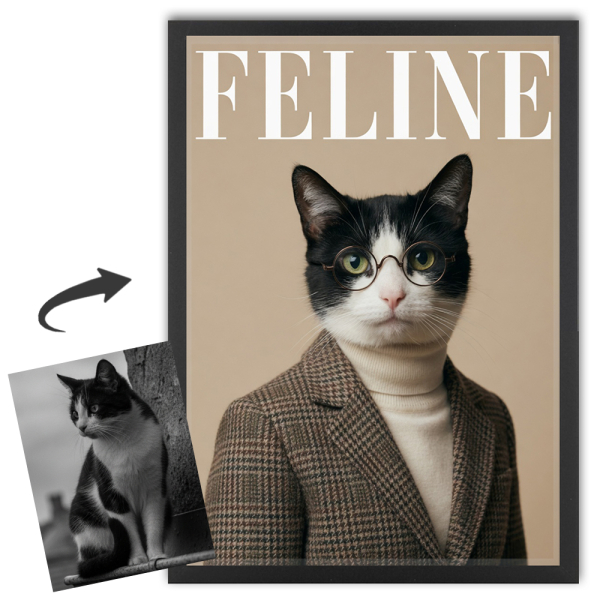 Forside af FELINE-magasin baseret på et foto Forside af FELINE-magasin baseret på et foto
