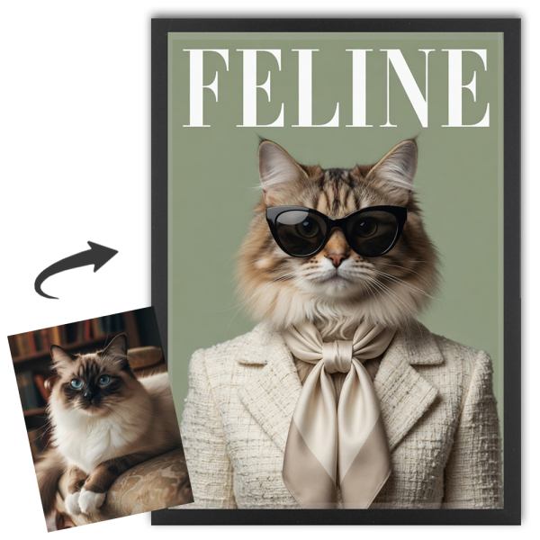 Forside af FELINE-magasin baseret på et foto Forside af FELINE-magasin baseret på et foto