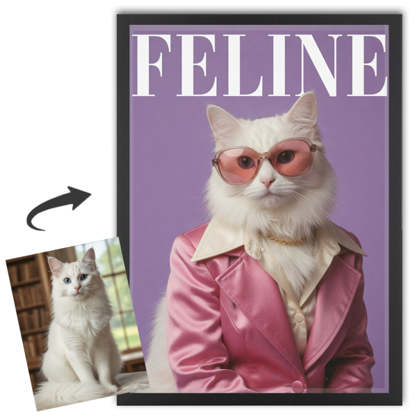Forside af FELINE-magasin baseret på et foto Forside af FELINE-magasin baseret på et foto