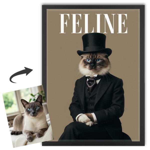 Forside af FELINE-magasin baseret på et foto Forside af FELINE-magasin baseret på et foto