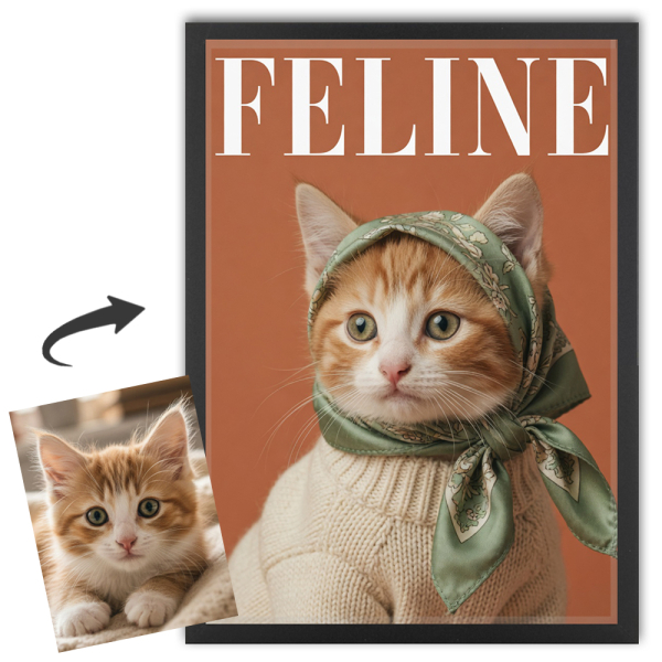 Forside af FELINE-magasin baseret på et foto Forside af FELINE-magasin baseret på et foto