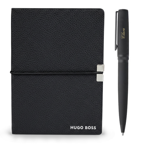Gavesæt fra Hugo Boss med notesbog og kuglepen Gavesæt fra Hugo Boss med notesbog og kuglepen