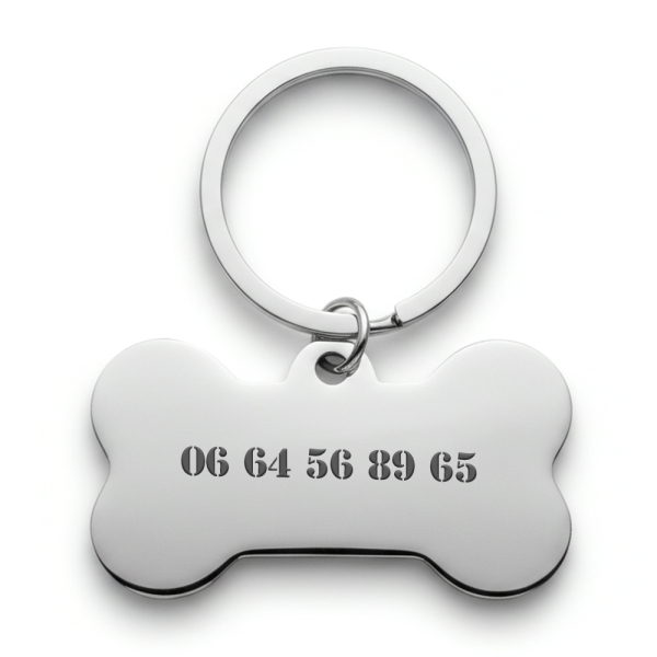 Graveret hundeben-medalje Graveret hundeben-medalje