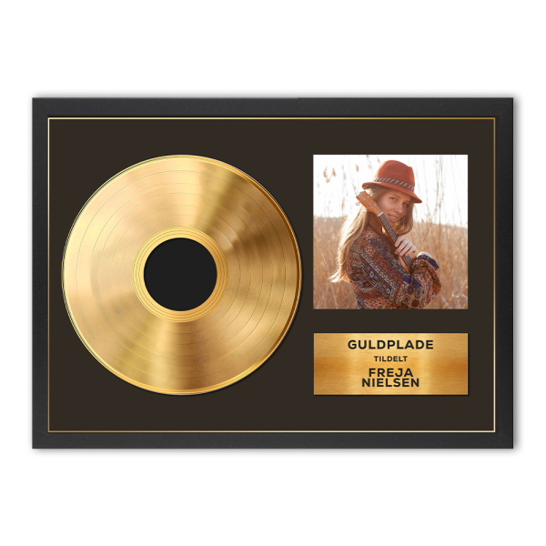 Indrammet personlig plakat med guld- eller platinaplade og foto Indrammet personlig plakat med guld- eller platinaplade og foto