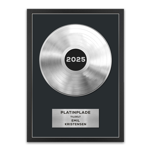 Indrammet personlig plakat med guld- eller platinaplade Indrammet personlig plakat med guld- eller platinaplade