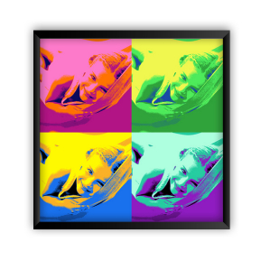 Indrammet Pop Art-plakat med 4 fotos Indrammet Pop Art-plakat med 4 fotos