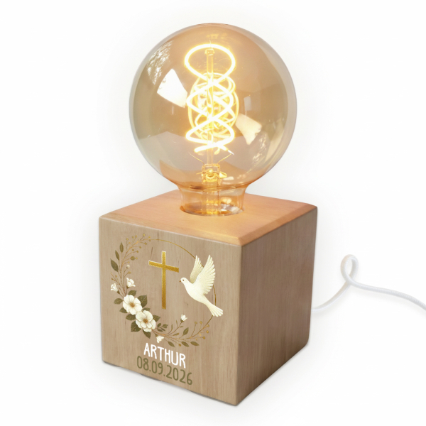 Filamentlampe med tryk dåb Filamentlampe med tryk dåb