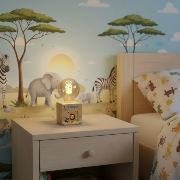 Filamentlampe med tryk safari Filamentlampe med tryk safari