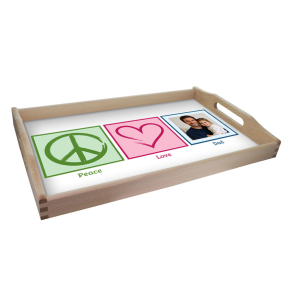 Personaliseret bakke Peace & Love foto Personaliseret bakke Peace & Love foto
