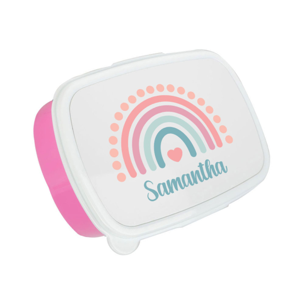 Personaliseret regnbue snackboks Personaliseret regnbue snackboks