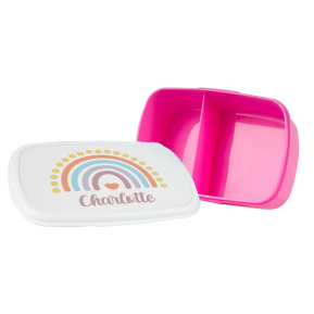 Personaliseret regnbue snackboks Personaliseret regnbue snackboks