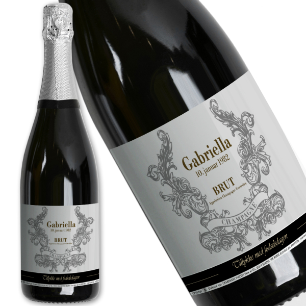 Personlig champagneflaske navn Personlig champagneflaske navn