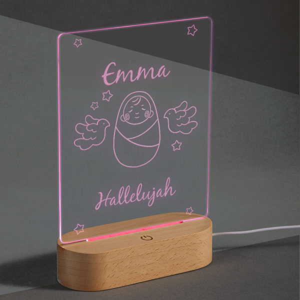 Personlig LED-lampe – Dåb Personlig LED-lampe – Dåb