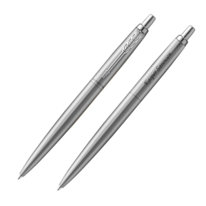 Personlig sølvfarvet Parker Jotter-kuglepen Personlig sølvfarvet Parker Jotter-kuglepen