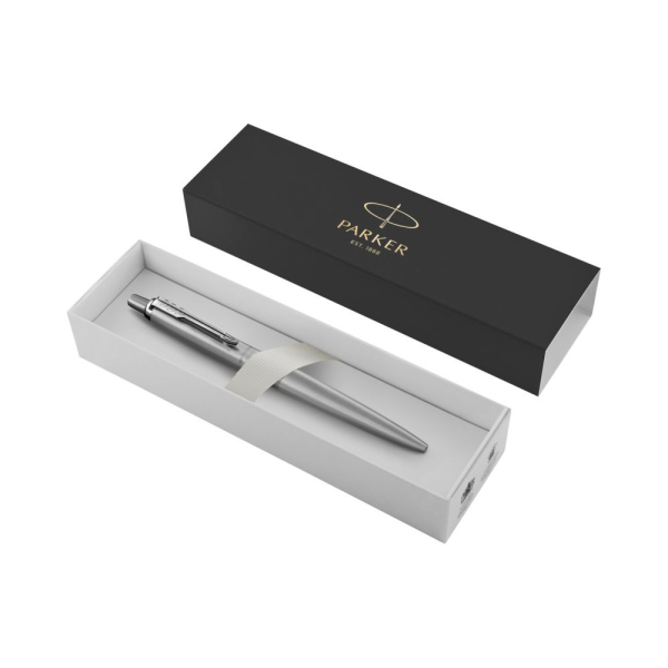 Personlig sølvfarvet Parker Jotter-kuglepen Personlig sølvfarvet Parker Jotter-kuglepen