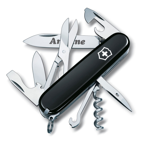 Personlig sort schweizerkniv Personlig sort schweizerkniv