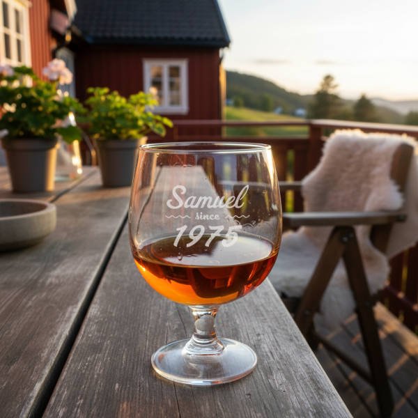 Personligt likørglas fødselsda Personligt likørglas fødselsda
