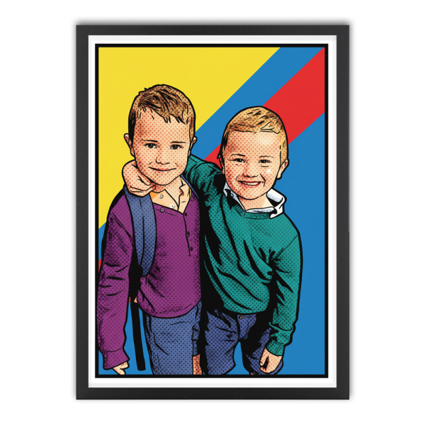 Pop art-tegneseriestilportræt efter et foto Pop art-tegneseriestilportræt efter et foto