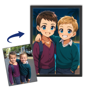 Portræt i manga-stil baseret på et foto Portræt i manga-stil baseret på et foto