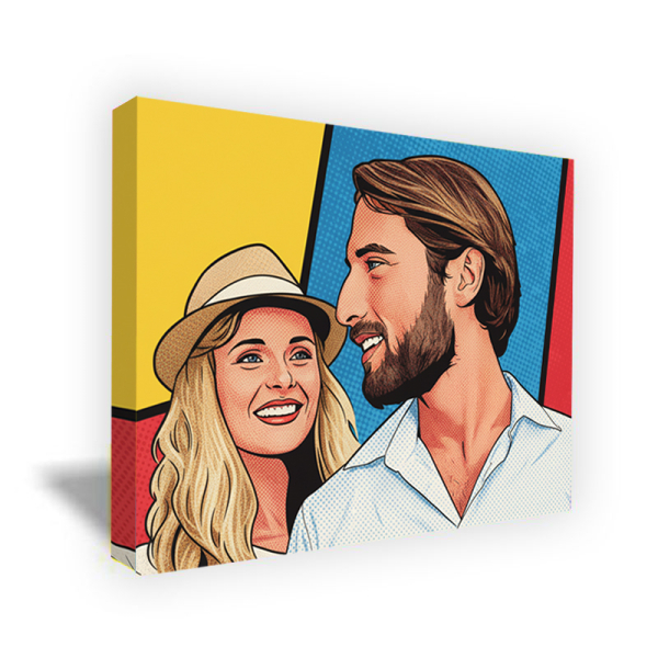 Pop art-tegneseriestilportræt efter et foto Pop art-tegneseriestilportræt efter et foto