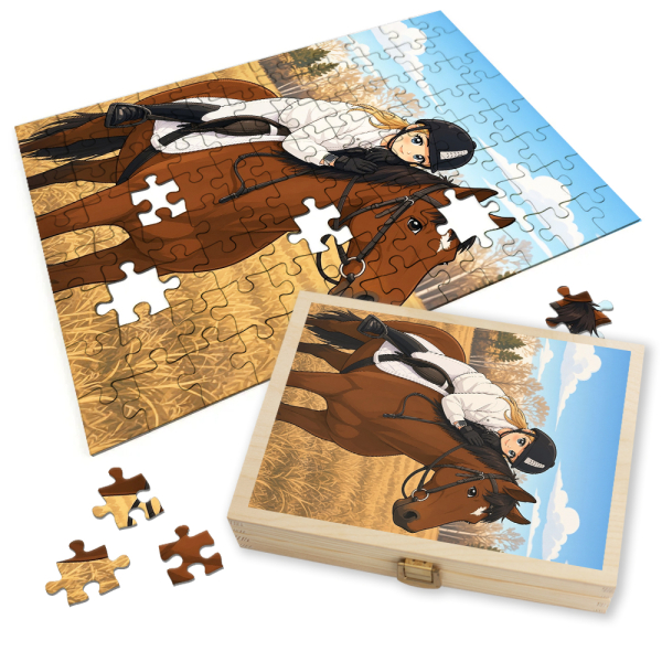Puzzle af et foto omdannet til manga Puzzle af et foto omdannet til manga