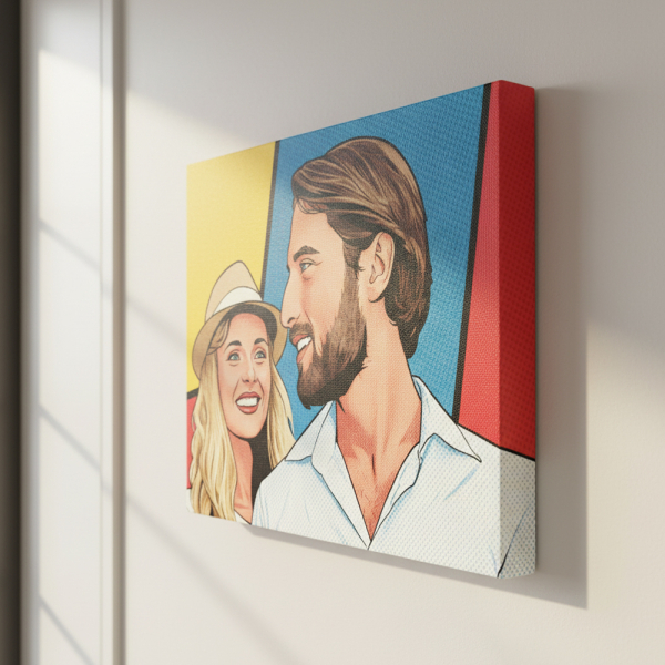 Pop art-tegneseriestilportræt efter et foto Pop art-tegneseriestilportræt efter et foto