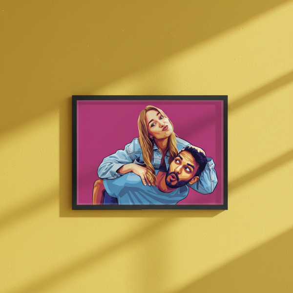 Portræt i pop art stil WPAP baseret på et foto Portræt i pop art stil WPAP baseret på et foto