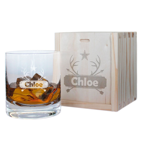 Whiskyglas indgraveret med navn Whiskyglas indgraveret med navn