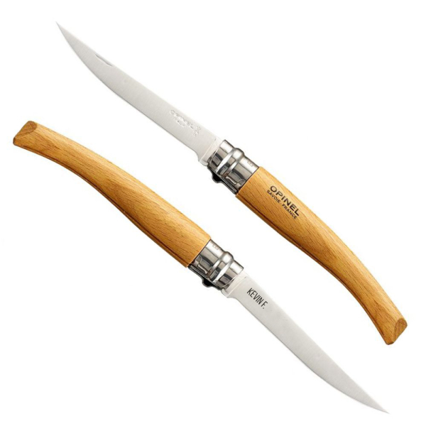 Indgraveret Opinel nr. 10-slank kniv