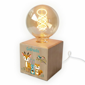Filamentlampe med tryk fortryllet skog