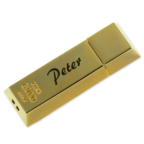 16 GB USB-n�gle i guldbarre-form tilpasset
