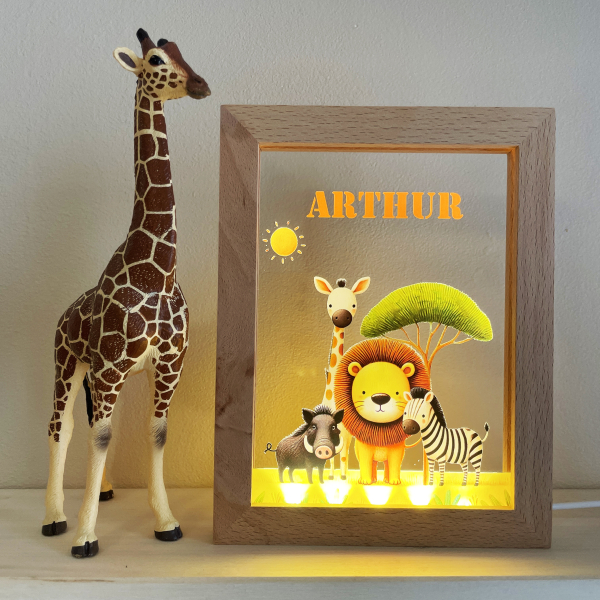 Personlig LED-ramme safari