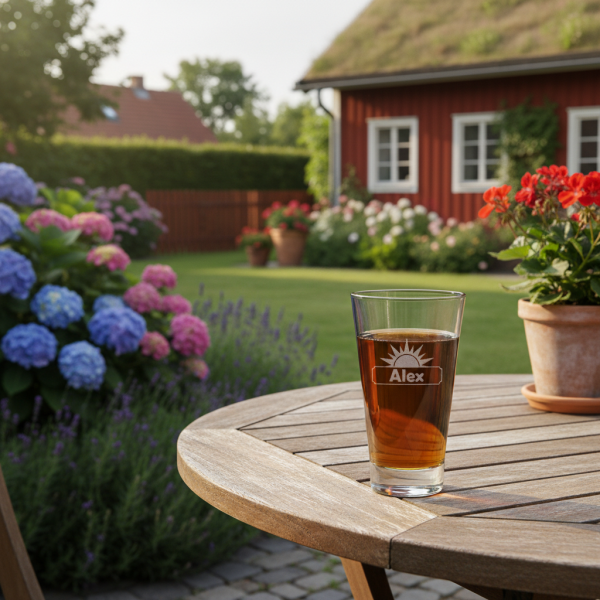 Personligt lik&oslash;rglas med navn � Bistrostemning