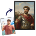 Portræt mand omdannet til historisk figur Portræt mand omdannet til historisk figur