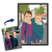 Portræt i flad designstil baseret på et foto Portræt i flad designstil baseret på et foto