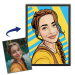 Pop art-tegneseriestilportræt efter et foto Pop art-tegneseriestilportræt efter et foto