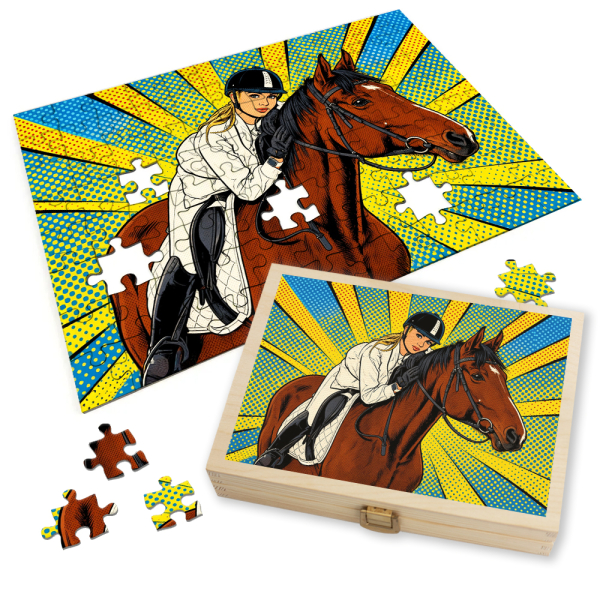 Puzzlefoto Pop Art Comics stil Roy Lichtenstein