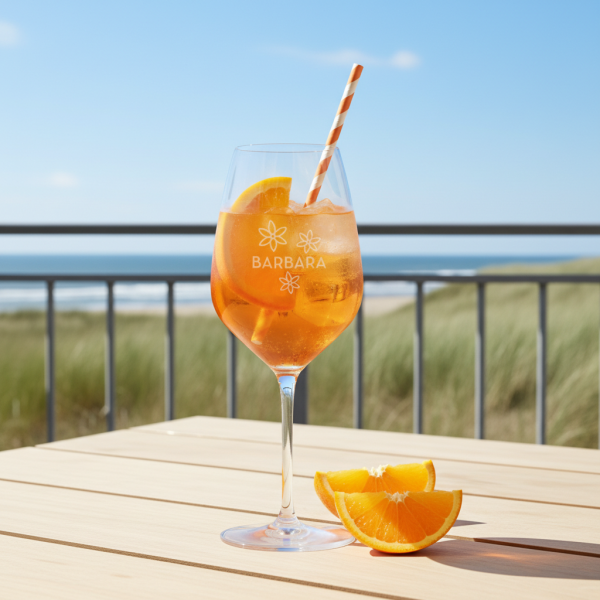 Spritzglas med indgraveret navn