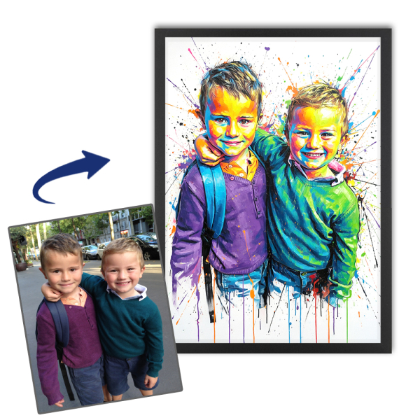 Street art-portr&aelig;t ud fra et foto