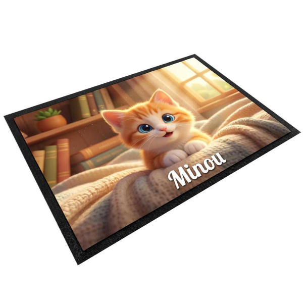 Personlig d&aelig;kkeserviet til madsk&aring;l i 3D-animeret stil til hund eller k