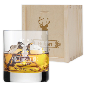 Indgraveret whiskyglas med hjort