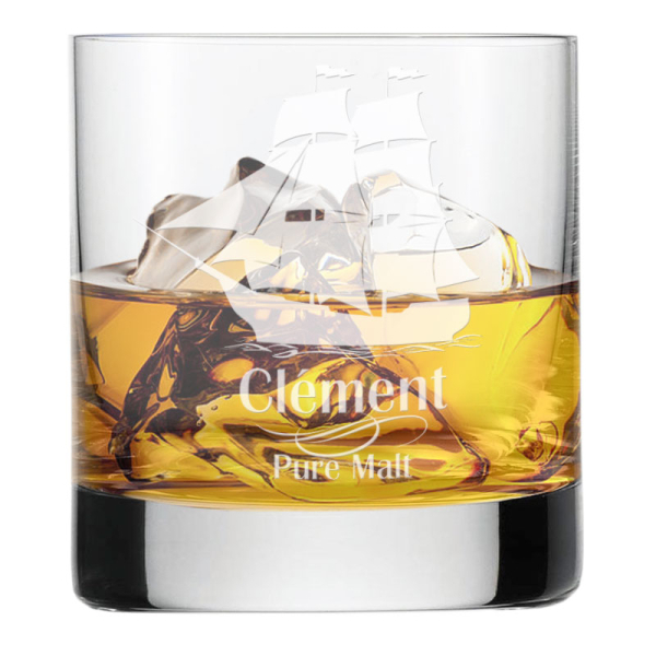 Indgraveret whiskyglas &Aring;bent Hav