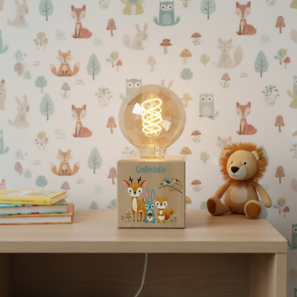 Filamentlampe med trykk fortryllet skog Filamentlampe med trykk fortryllet skog