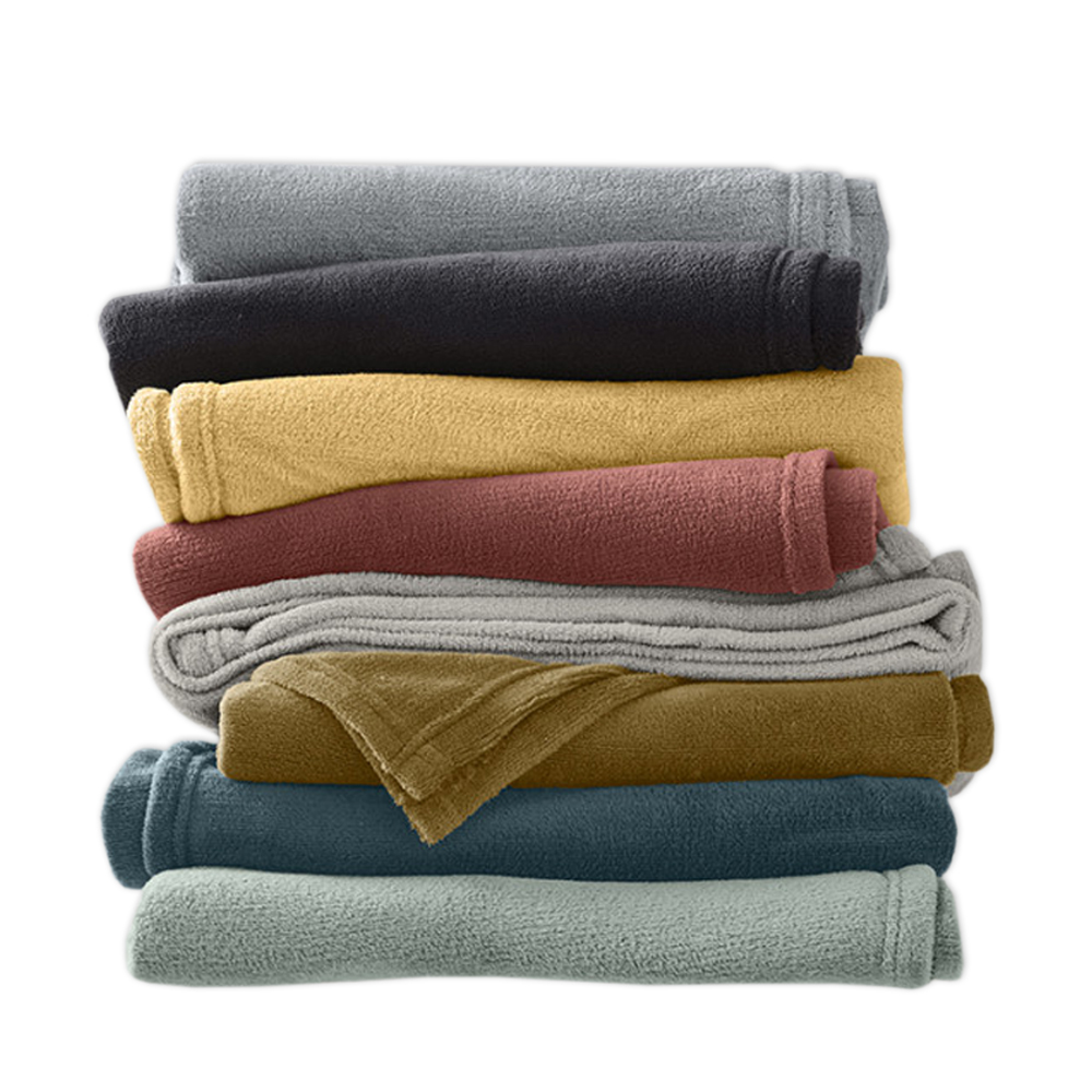 Bl�d plaid med broderet navn